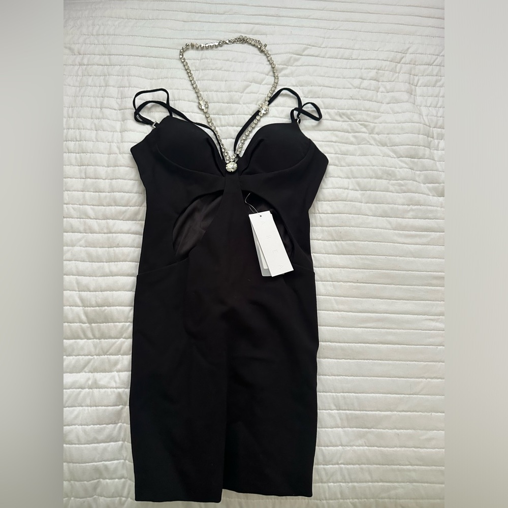 AREA: Dress butterfly cutout mini dress size small black